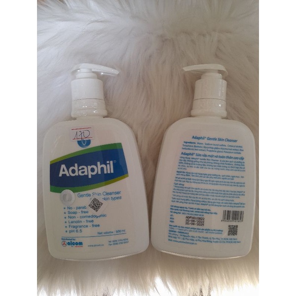 Chai 500ml sữa rữa mặt Adaphil Alcon.sản xuất tại nhà máy Gamma Chemical, nhà máy sản xuất các sản phẩm hàng đầu