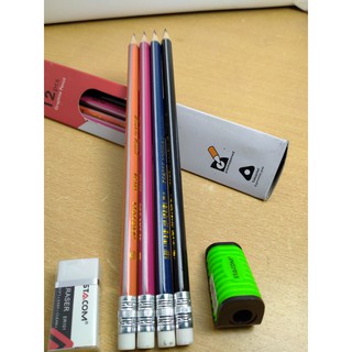 BÚT CHÌ 2B STACOM ( MUA 12 Bút TẶNG 1 TẨY, 1 GỌT)