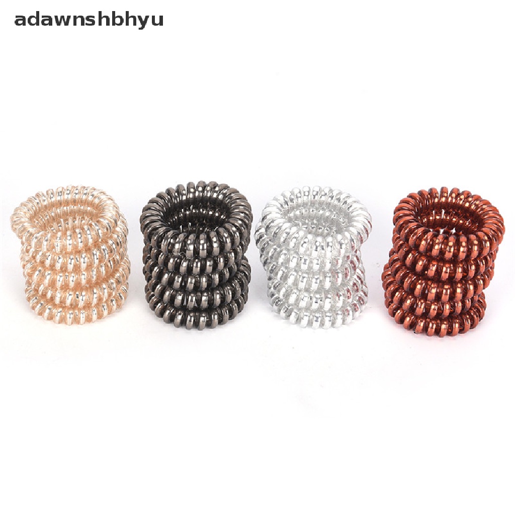 [adawnshbhyu] 1PC/5PCS Rubber Telephone Wire Hair Ties Spiral Hair Head Elastic Bands  .