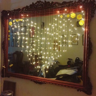 Đèn led rèm hình trái tim trang trí