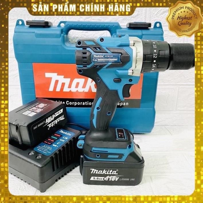 Khoan Pin Makita 118v không chổi than, Động cơ kích từ, Pin 10 Cell  /