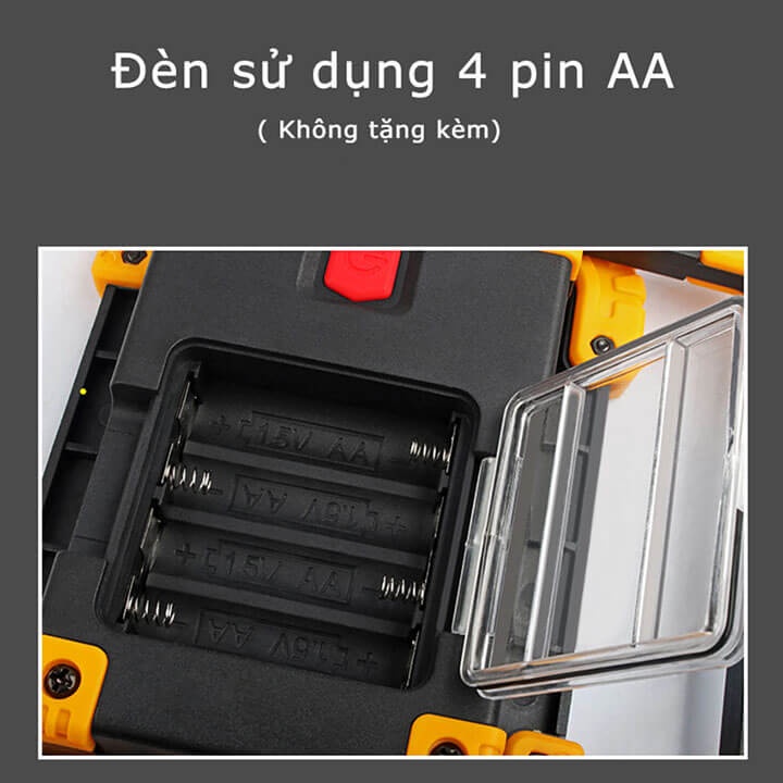 Đèn pin siêu sáng xách tay 30W 750 LUMENS, chống nước IP65, sử dụng pin AA, đèn công trường cao cấp