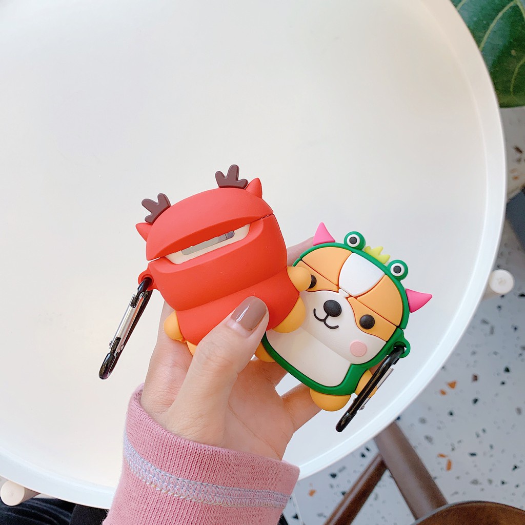 Vỏ bao đựng tại nghe airpod - Case airpod Airpod 1, 2 Shiba Inu chống va đập Dino Case