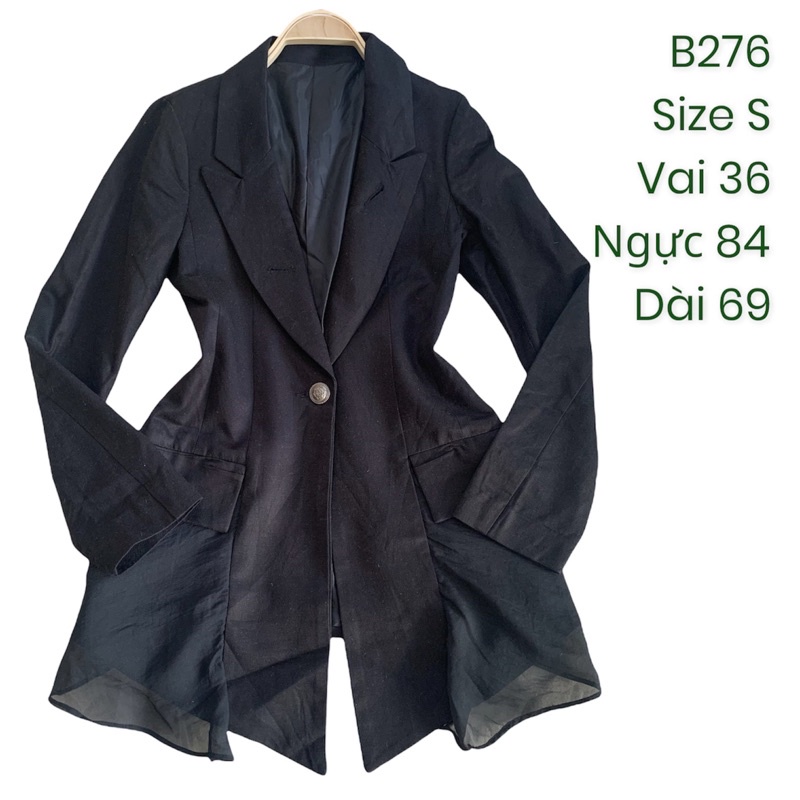Áo khoác blazer B276 tà phối voan 2hand Hàn si tuyển ảnh thật