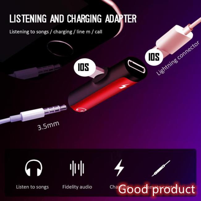 【In stock】 2-in-1 Type-C 3.5mm Jack Interface for Headphone Adapter Charger and Earphone Splitter Dongle Audio Convertor Compatible with iPhone Cellphones