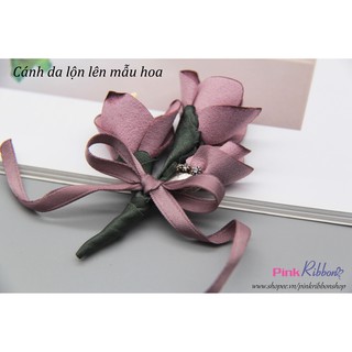 PINKA - Cánh hoa da lộn 7cm dùng làm hoa trang trí may mặc, hoa cài áo, hoa phụ liệu may mặc, phụ kiện tóc