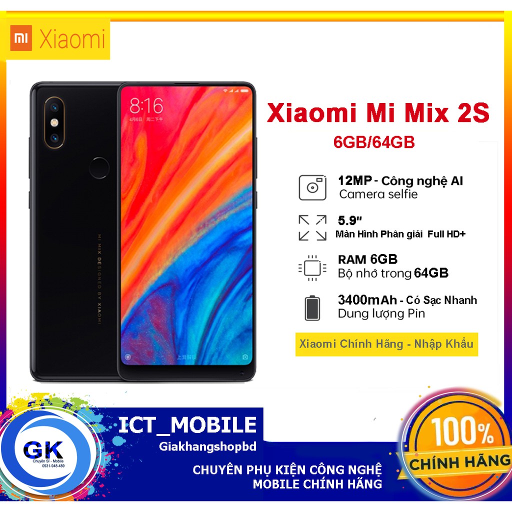 Điện thoại Xiaomi Mi Mix 2S (6GB/64GB) Mới 100% - Qualcomm Snapdragon 845 - Có Tiếng Việt Chính Hãng | BigBuy360 - bigbuy360.vn