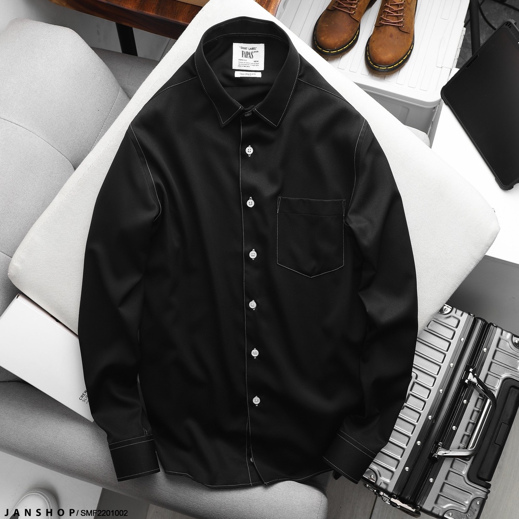 Áo Sơ Mi Tay Dài Với Thiết Kế Đường Chỉ Khác Màu Nổi Bật