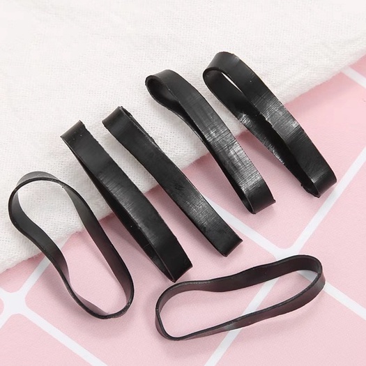 Dây thun cao su cột tóc bản to màu trơn đen pastel