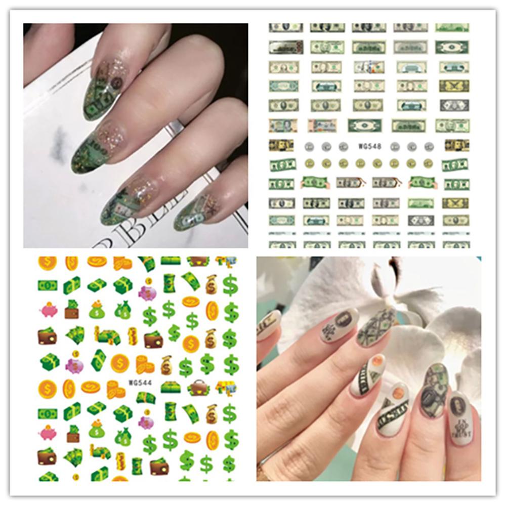 Sticker Dán Móng Chống Nước Hình Tờ Tiền
