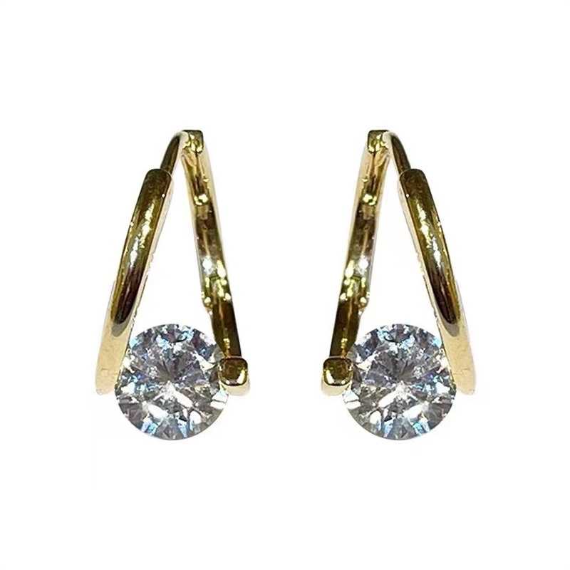 Bông Tai Hình Học Đính Kim Cương Phong Cách Mới Tinh Tế Thời Trang