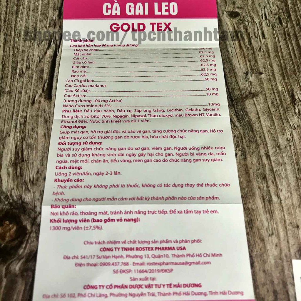 Bổ gan Cà Gai Leo GOLDTEX hỗ trợ giải độc gan,làm mát gan, hạ men gan, tăng cường chức năng gan - HỘP 50 viên | BigBuy360 - bigbuy360.vn