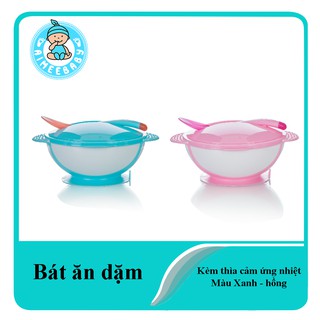 UP5001W - BÁT ĂN DẶM CHỐNG ĐỔ KÈM NẮP VÀ THÌA CẢM ỨNG NHIỆT