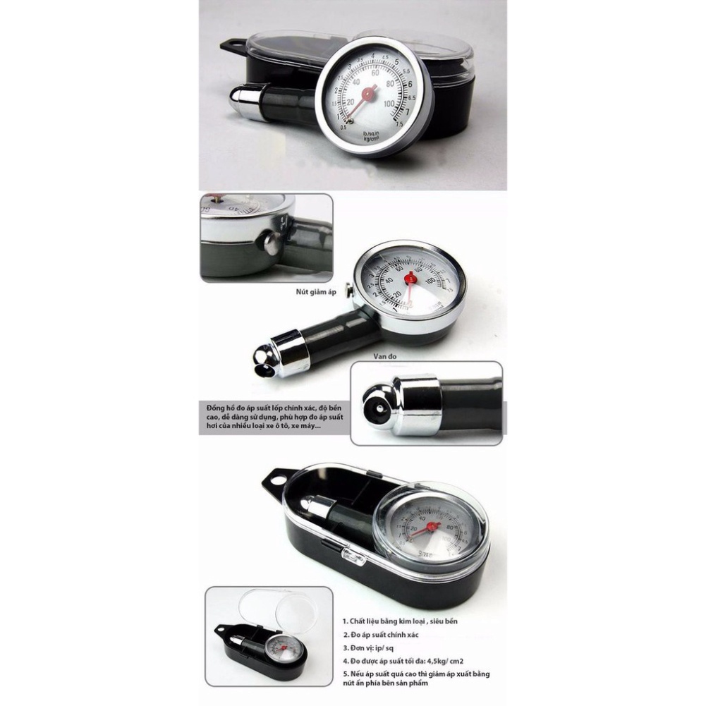 HDF Đồng hồ đo áp suất lốp chô ô tô, xe máy 25 AO49