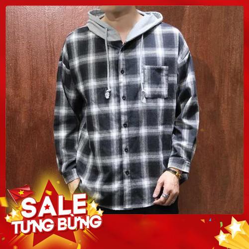 ÁO KHOÁC UNISEX SƠMI THUN SỌC CARO NAM NỮ - Hàng nhập khẩu