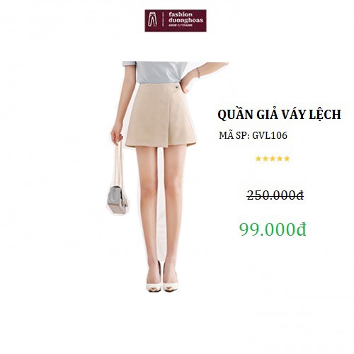 Quần Giả Váy Cạp Cao Khóa Lệch GVL106