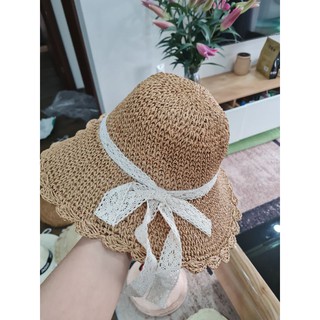 ♥️Giá Xưởng♥️ Nón cói mềm buộc nơ xinh mẹ và bé ( ảnh chụp thật)