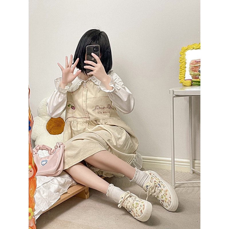 Giày Ulzzang Nữ Đế Bằng Buộc Dây Hình Hoa Em Bé Ngoan Siêu Dễ Thương Chất Canvas  BM15-Molita