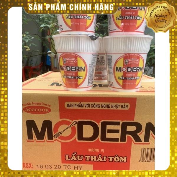 Hàng chính hãng ( Ảnh Thật ) 1 Thungf Mì Tôm Morden Lẩu Thái Tôm Ly Ăn Liền 67g