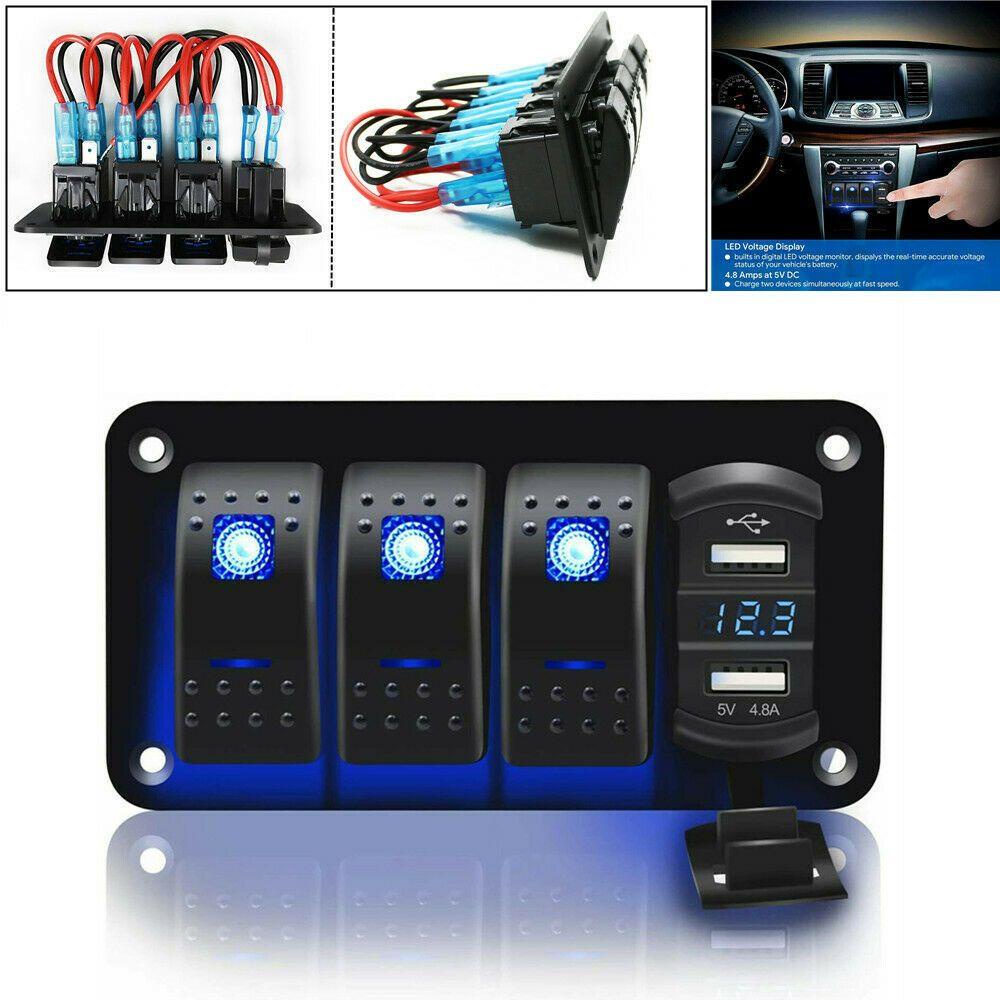 Cầu Dao Kỹ Thuật Số Cổng USB Kép 12V / 24V DIY Cho Xe Hơi