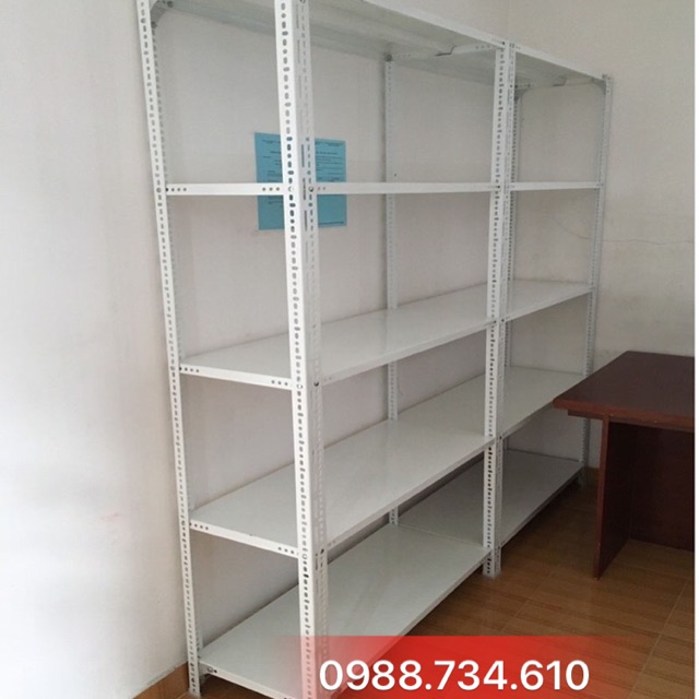 Kệ sắt để hàng màu trắng Cao 2m dài 1m2 rộng 40cm