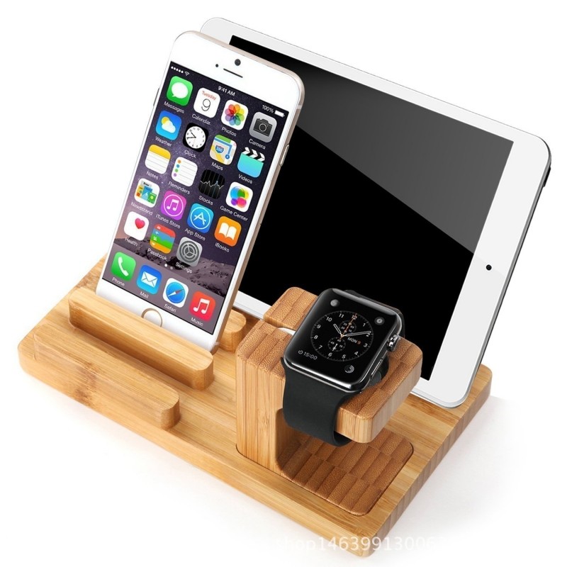 Giá đỡ apple watch, iPhone,iPad chất liệu tre