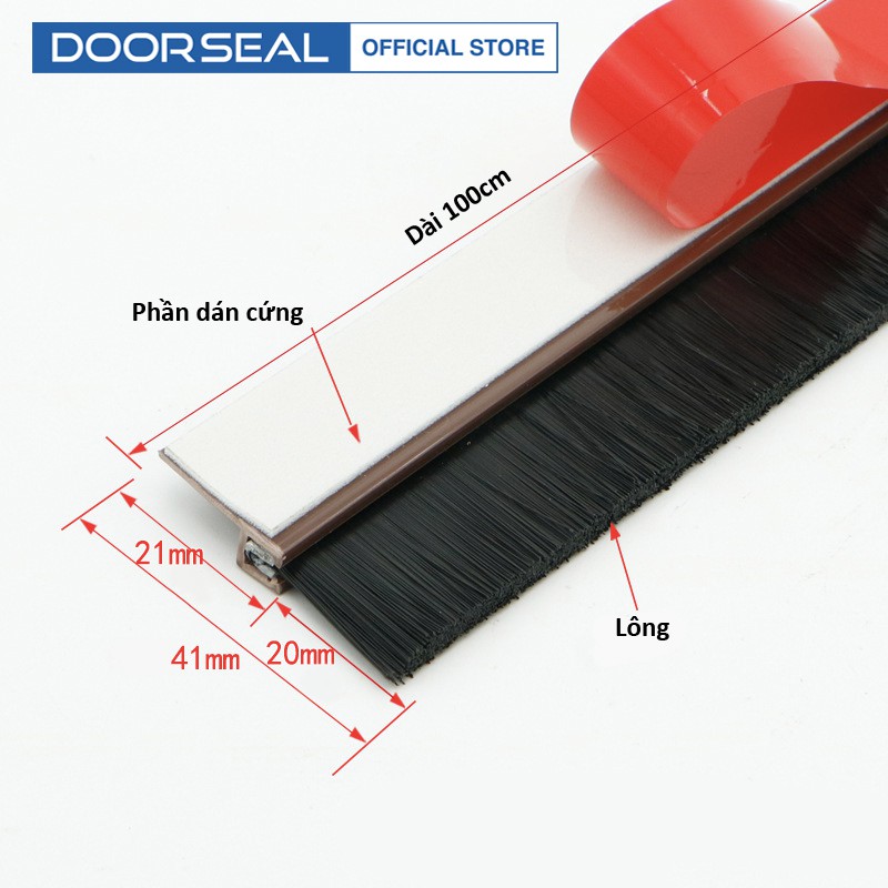 Thanh Dán Chân Cửa Đế Lông - Chống Bụi, Chống Côn Trùng - Doorseal (Vietnam)