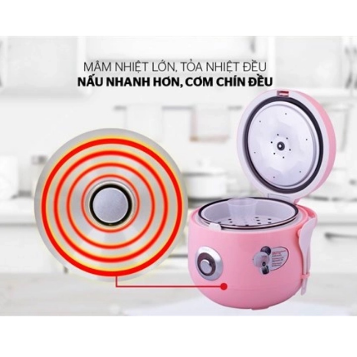 Nồi cơm điện - Nồi cơm điện sunhouse happytime Nồi 1,8L, phù hợp cho 4-6 người ăn - Bảo hành 12 tháng