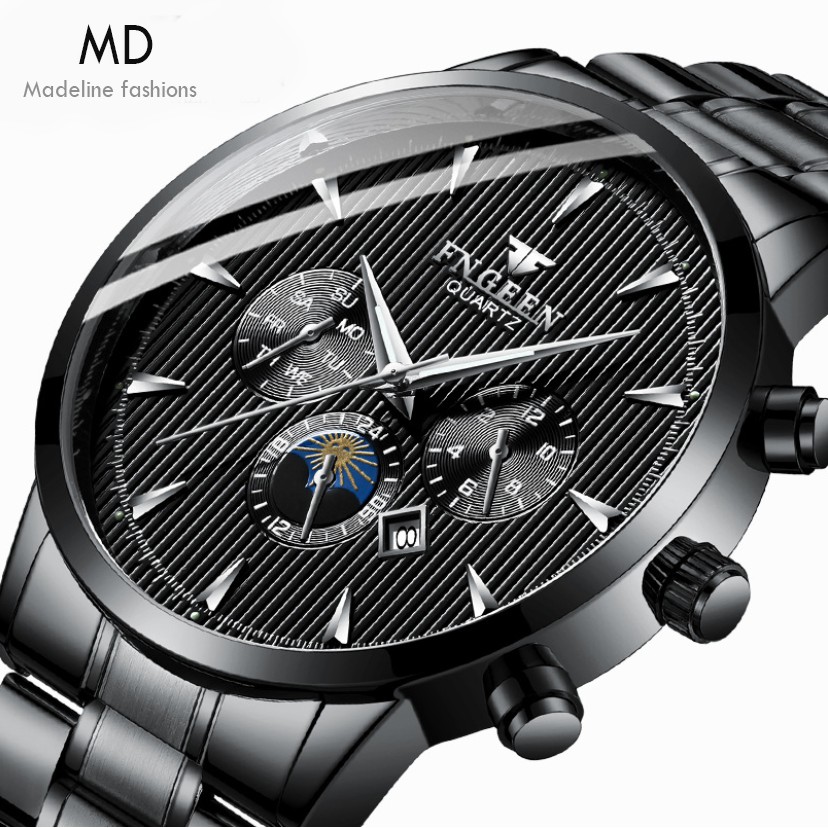 Đồng hồ nam FNGEEN dây thép bền màu, chống nước, kiểu dáng lịch lãm ( Tặng kèm tháo mắc, tỳ hưu Mã: AF26 )