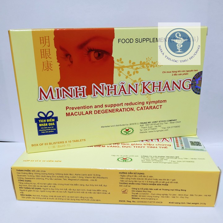 Minh Nhãn Khang hộp 3 vỉ x 10 viên nén