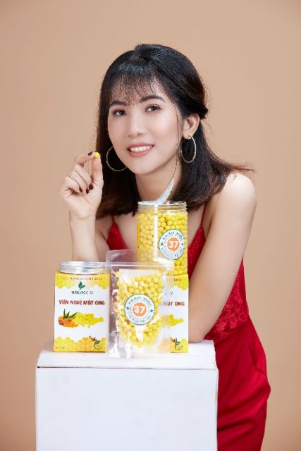 Viên Nghệ Mật Ong Thảo mộc 37 Nguyên chất 100% hộp 500g