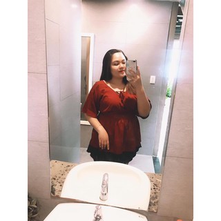  Áo cổ V đan dây Big Size - ABEO184