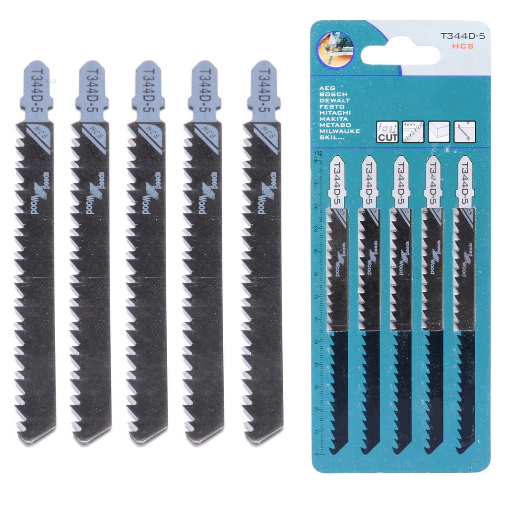 Set 5 Lưỡi Cưa T344D Dài 132mm Dùng Cắt Gỗ Chuyên Dụng