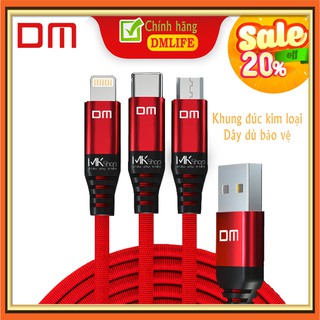 [CHÍNH HÃNG] Cáp Sạc Nhanh 3in1, 6000 lần uốn cong - DMLIFE