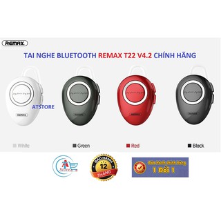 Tai Nghe Bluetooth Remax T22 V4.2 Chính Hãng Mini Siêu Nhỏ, Tiện dụng, Nghe Hay