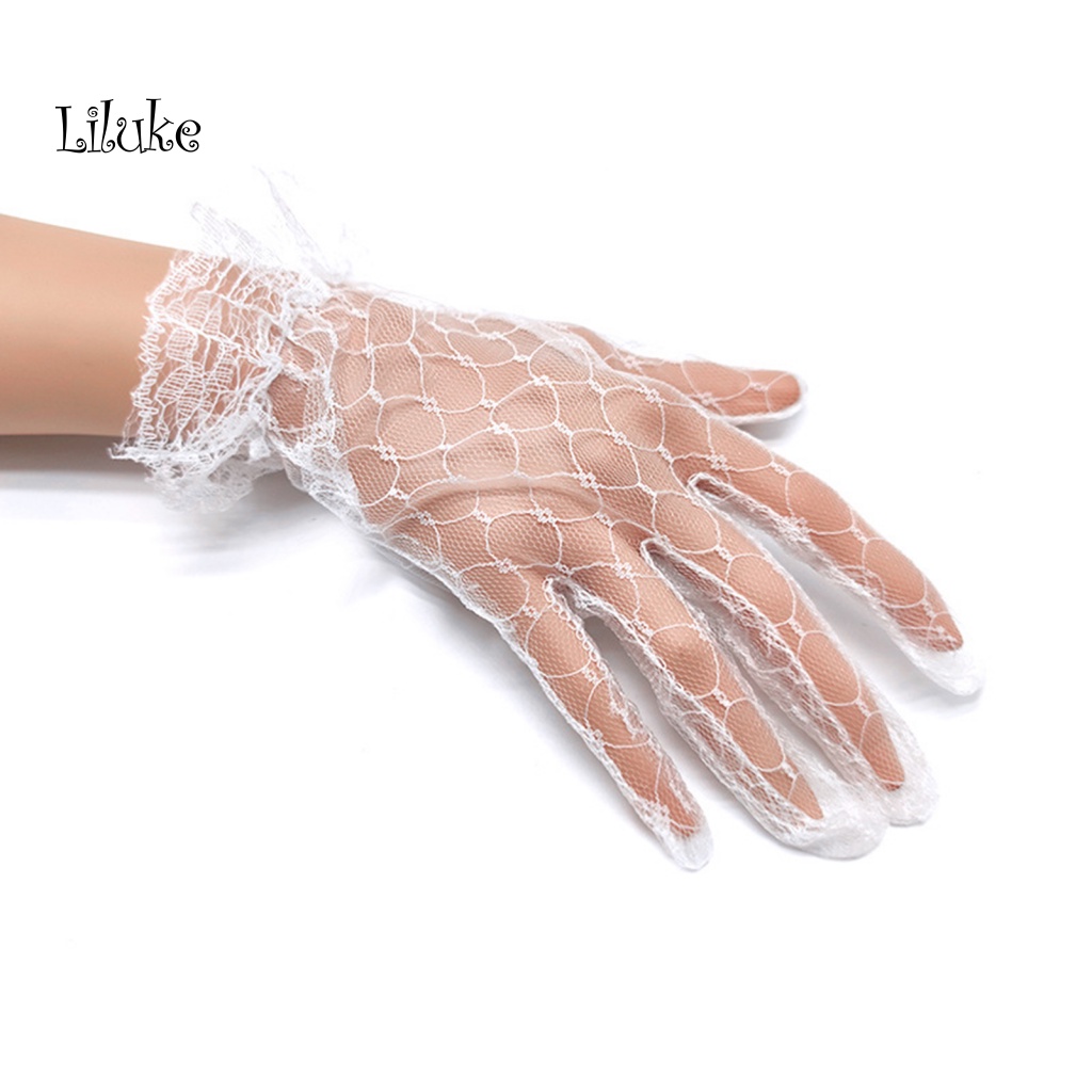 1 Đôi Găng Tay Ren Lưới Thời Trang Cho Cô Dâu