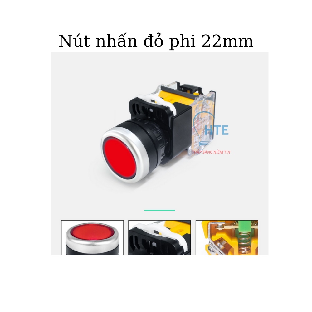 Nút Nhấn Nhả MÀU Đỏ LA38-11- 440V 10A , Nút Nhấn Màu Đỏ   phi 22mm