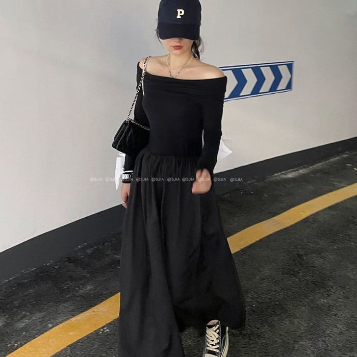 Đầm COZOKC dài tay trễ vai thiết kế mỏng quyến rũ thời trang