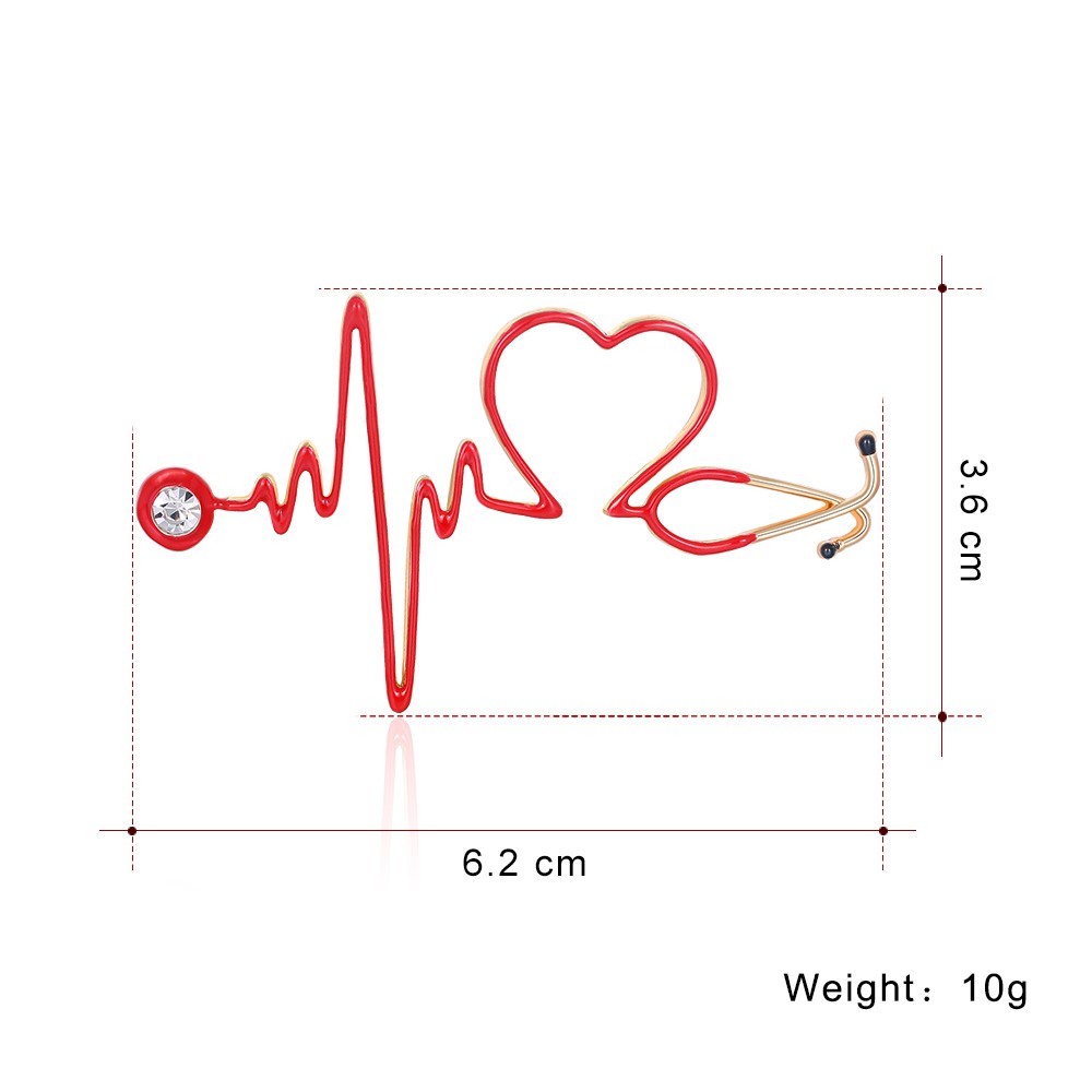 Ghim Cài Áo Hình Ống Nghe Nhịp Tim Sáng Tạo