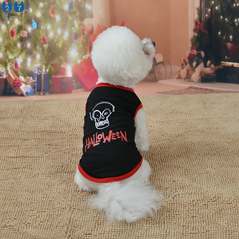 Áo Thun Không Tay Thoáng Khí In Hình Halloween Dễ Thương Cho Thú Cưng 27 Tuổi
