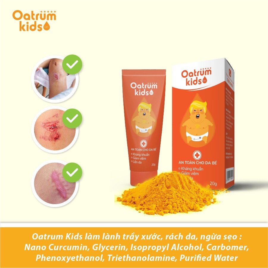 [Chính hãng] Gel Bôi Oatrum Kids - Hăm, Tràm Sữa, Mụn Nhọt, Rôm Sẩy Trẻ Sơ Sinh - 20g