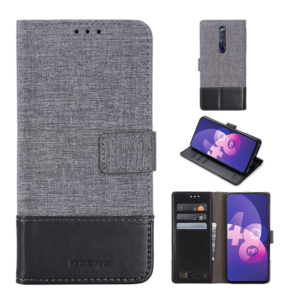 Ốp lưng điện thoại dạng ví da PU lật có khe cắm thẻ Ví dành cho Oppo A3S A7 A5S A83 F7 F9 F11 Pro Canvas Leather Case