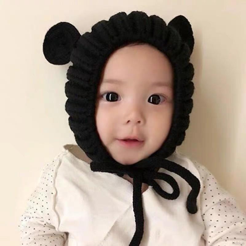 Mũ len phong cách Hàn Quốc thiết kế tai gấu đáng yêu cho bé