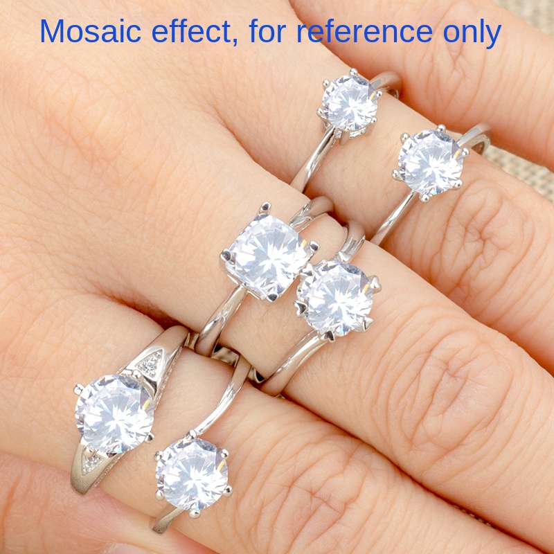 Giá Đỡ Nhẫn Mạ Bạc 925 2 Carats 1 Carat Đính Đá Sang Trọng Dành Cho Nữ