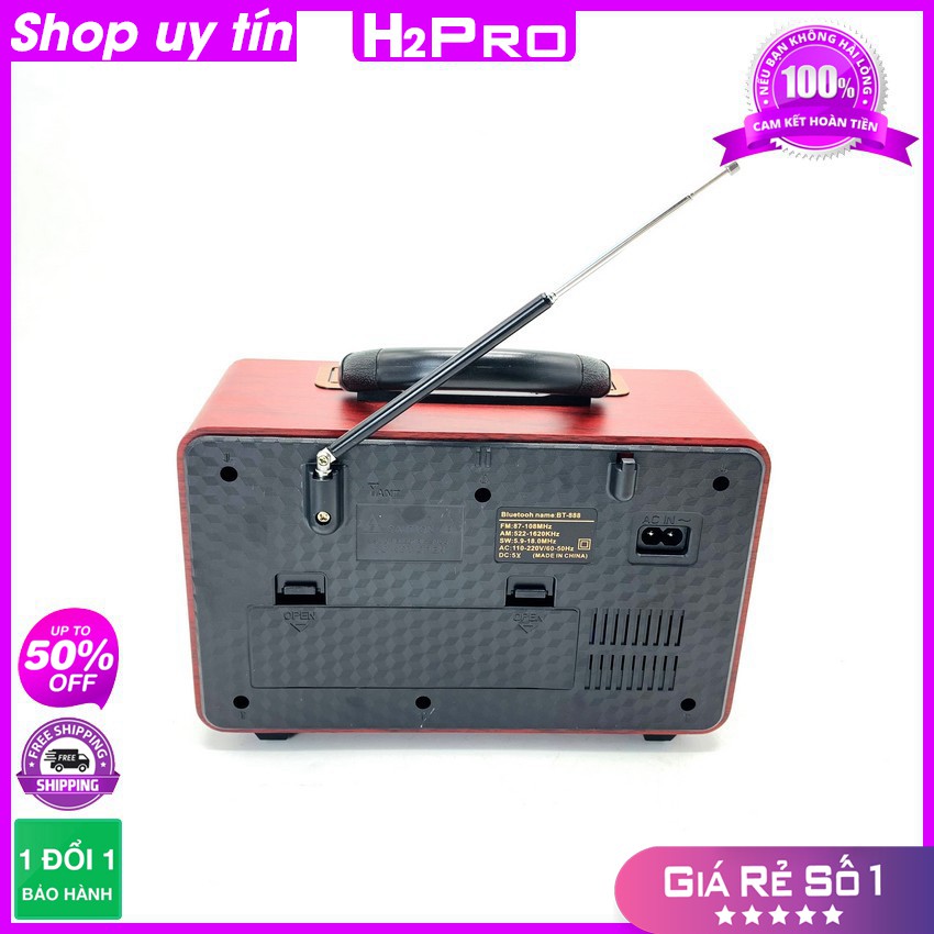 Đài Radio Nghe Nhạc, Đài Radio Bluetooth Meier M-115BT ​Cổ Điển 10W Am-Fm-Sw, Usb-Thẻ Nhớ-Aux-Pin Sạc-H2Pro Audio
