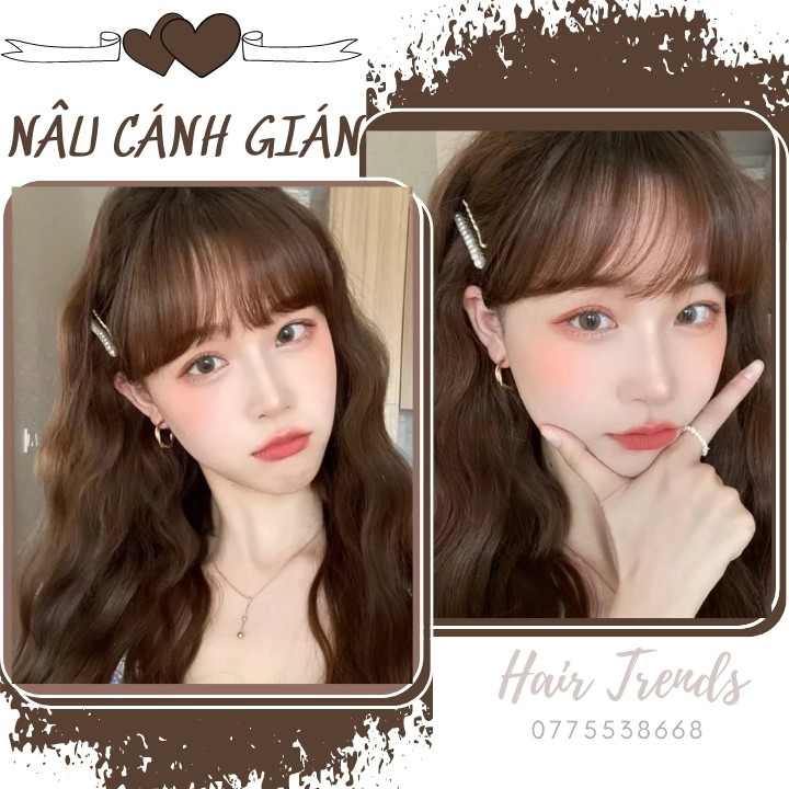 Thuốc nhuộm tóc màu NÂU CÁNH GIÁN  tặng kèm trợ dưỡng oxy 100ml màu nhuộm Chiko-hairtrends shop (CCK6.61)