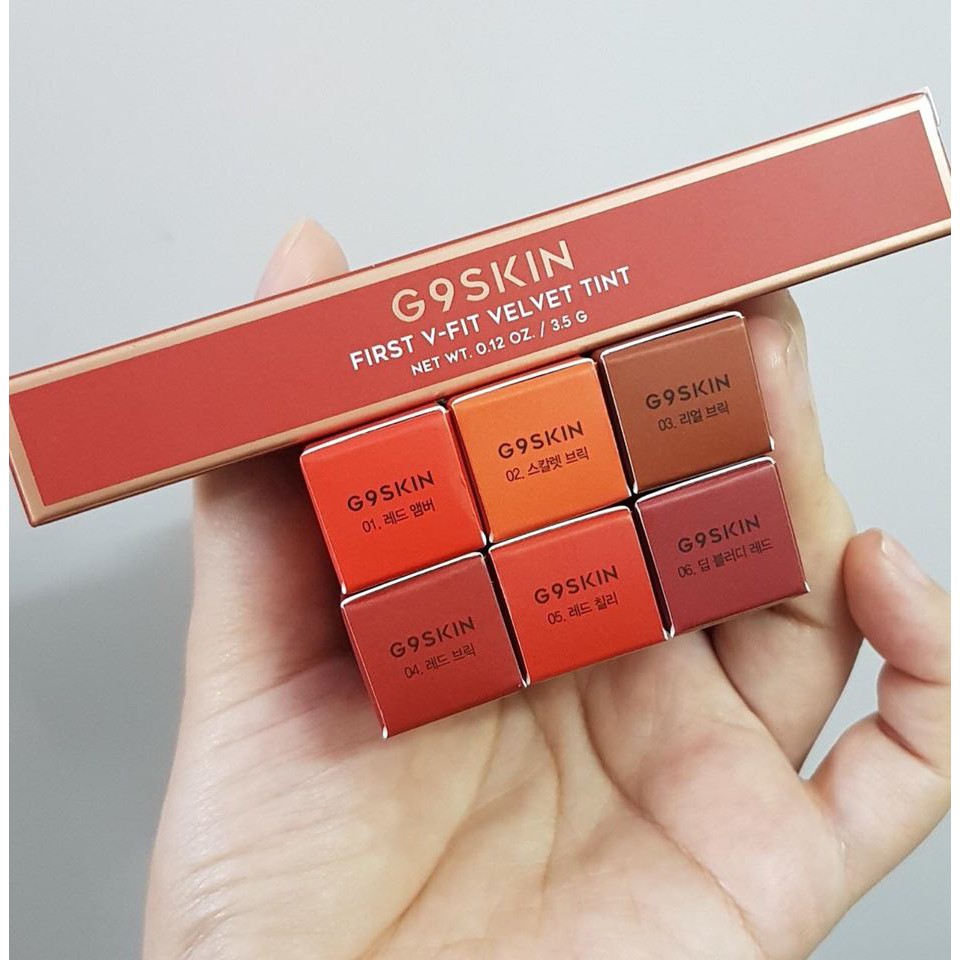 Son Kem Lì G9 Skin First V-Fit Velvet Tint Siêu Mịn Mượt, Lên Màu Chuẩn