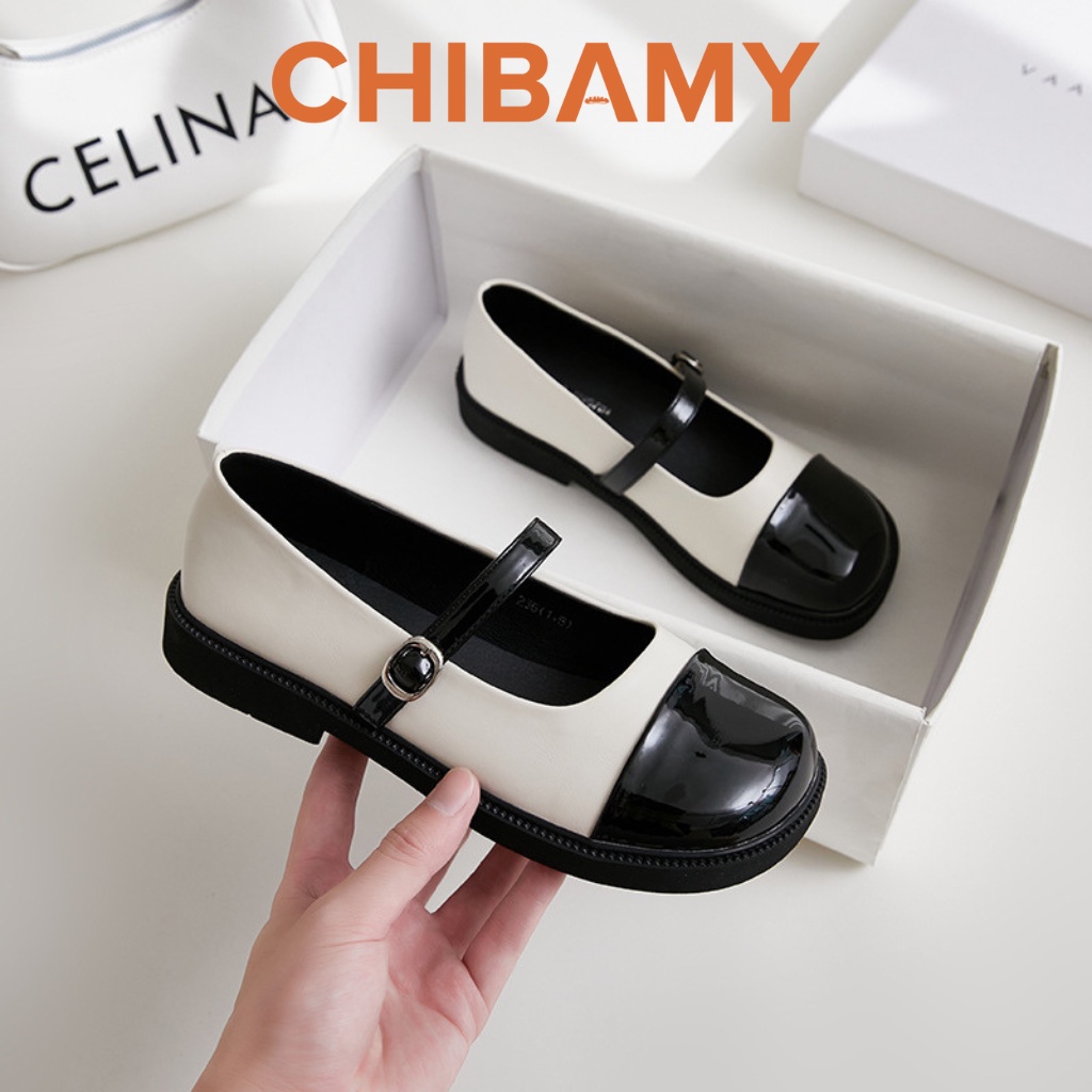 Giày búp bê Mary Jane nữ da mềm đế bệt 3cm phong cách học sinh Nhật
