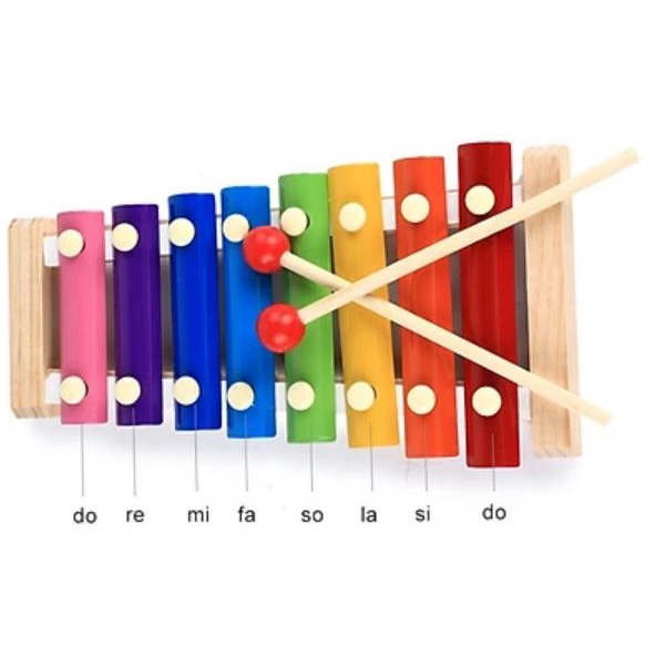 [COMBO]Đàn gỗ 8 âm, Đàn Xylophone 8 Thanh giúp bé học nhạc và tranh ghep 2d