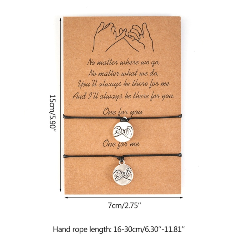 Flgo Set 2 Vòng Đeo Tay Cặp Đôi Có Thể Điều Chỉnh Kết Hợp Móc Kéo Bằng Vải Dệt Hình Ngón Tay Bạn Thân Dành Cho Bạn